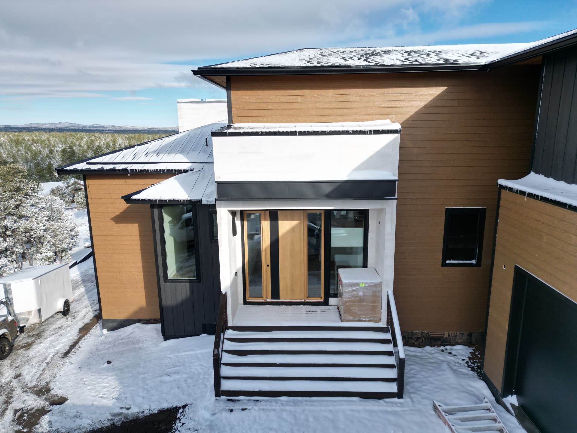 Modern mountain residence — front entry