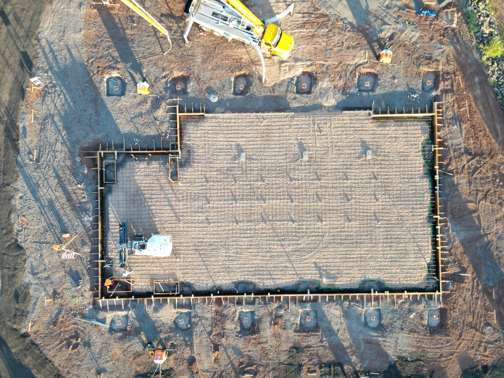 City of Show Low Admin Building — slab rebar and forms overhead