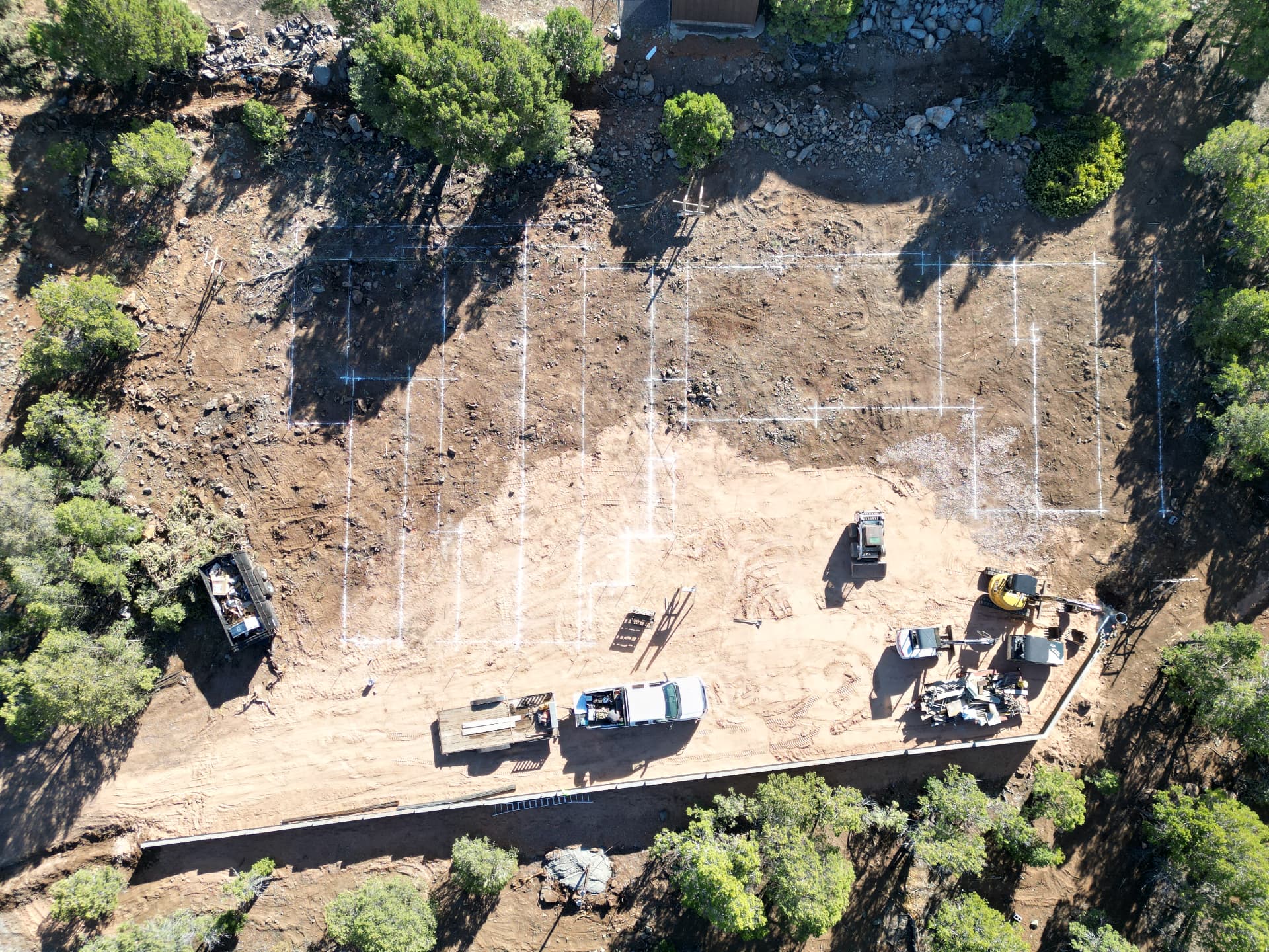 Mountain residence — site preparation aerial