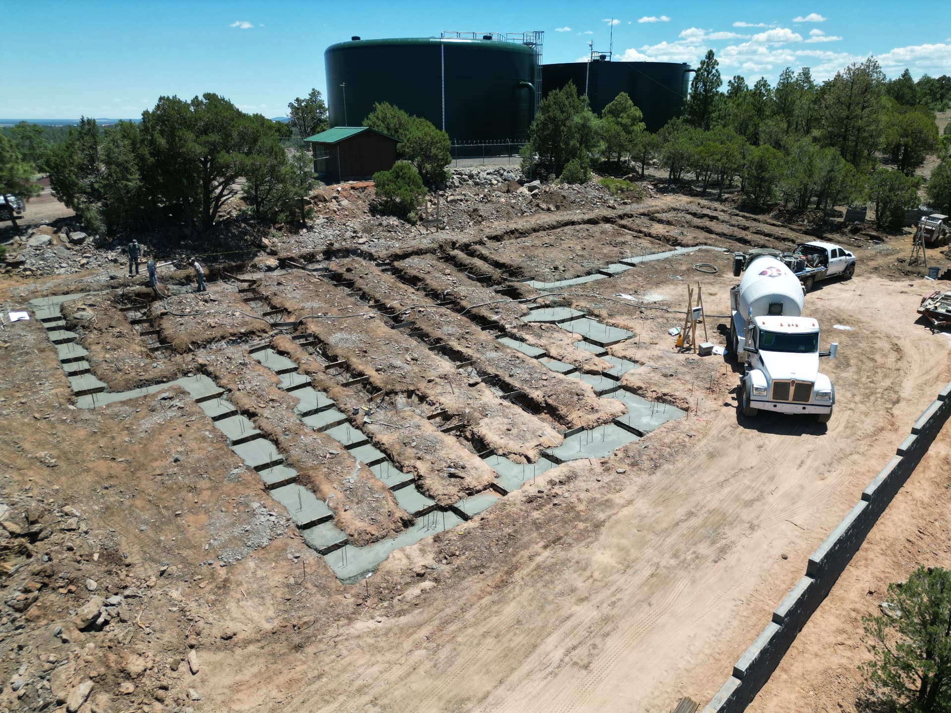 Mountain residence — foundation pour aerial