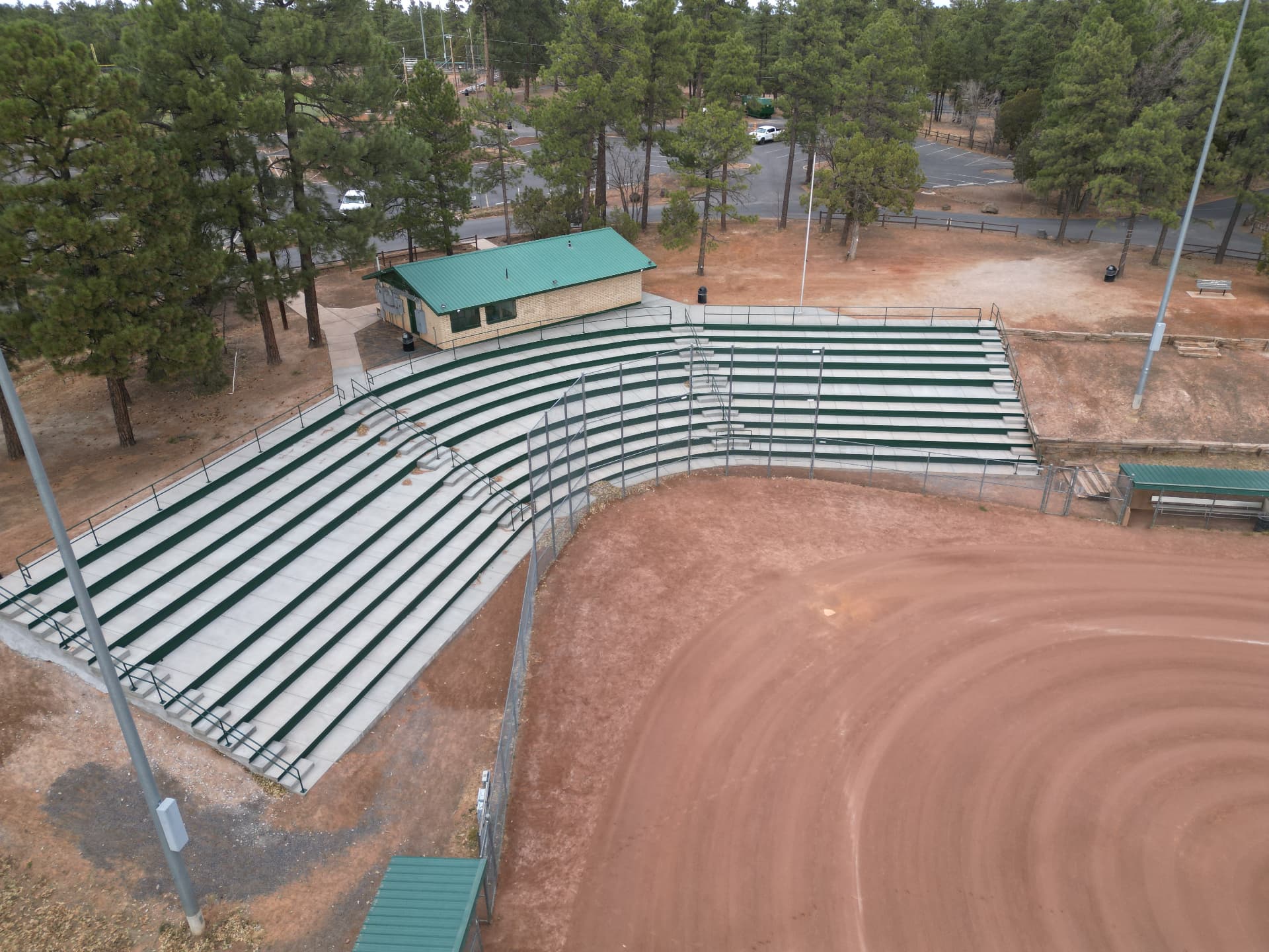 City Park Bleacher Rehab Project — AFTER: completed stands, alternate view